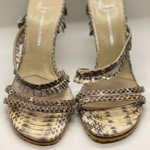 Lisa collection by Donald J. Pliner Snake Skin Slip On Sandals